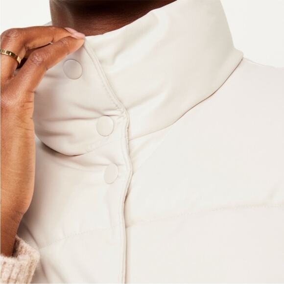 Old Navy silver gray Faux Leather Puffer
Vest - Picture 3 of 16